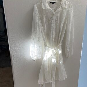 White House Black Market Ivory Eyelet Dress